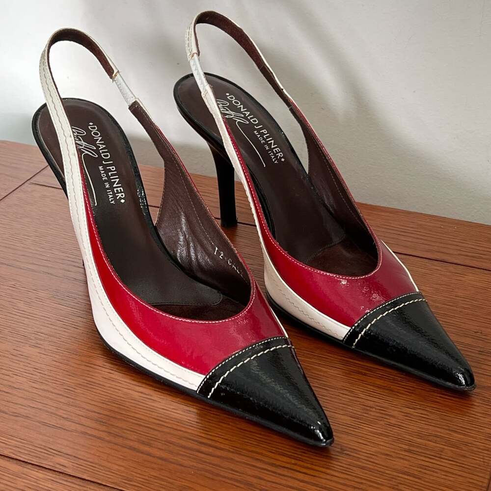 NWOT Donald J Pliner Caly italian leather Slingback Pump 3 1/2” heel